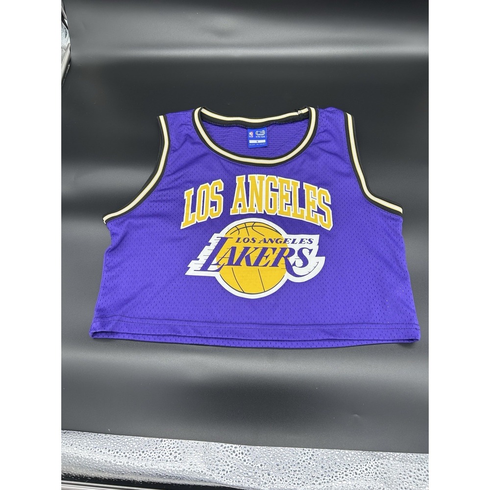 NBA Ultra Game Los Angeles Lakers Crop Top Jersey Purple‎ Mesh Womens Medium